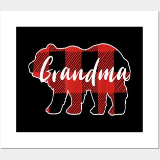 Black and Red Grandma Bear Posters and Art